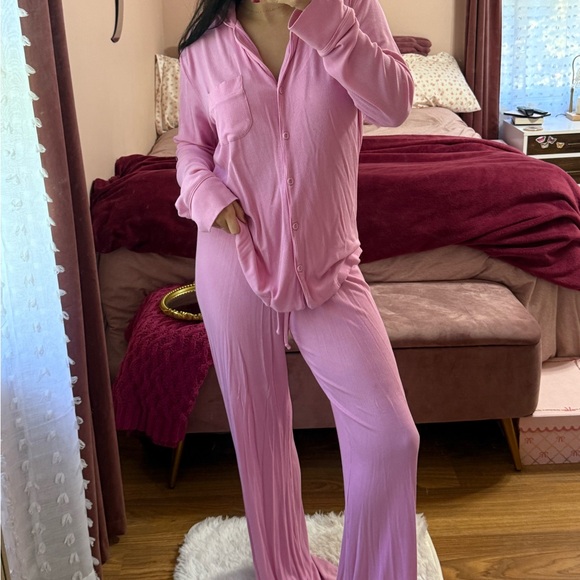 SKIMS Pink Soft Lounge Pajamas
